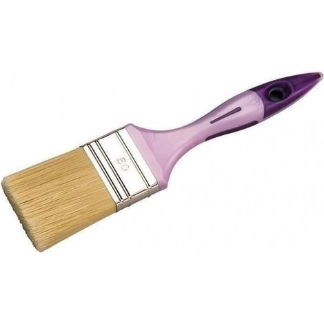 Pinceau plat toutes peintures - - 50 mm - manche bi-matières Soft - virole en acier nickelé (1/5)