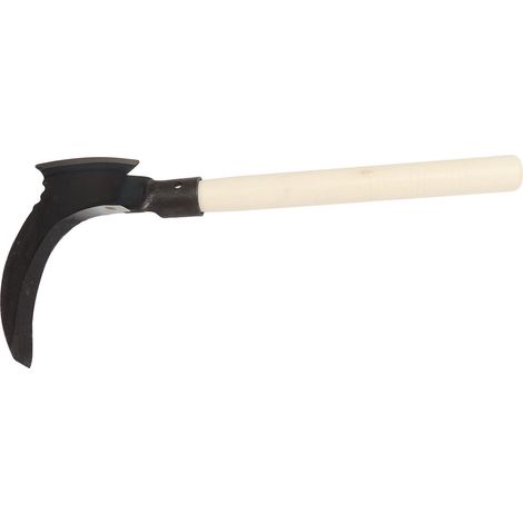 Faux double multifonctionnelle en acier à haute teneur en manganèse pour la coupe des arbres et des branches. Double lame pour outils de jardinage, lame simple et manche en bois.