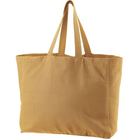 Grand Sac de Courses Cabas Réutilisable en Coton Recyclé Cannelle 35 x 40 x 15 cm - PANGIVO