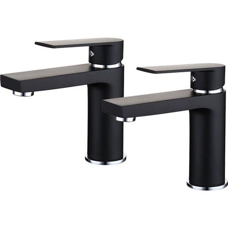 robinetterie de salle de bain noire, design moderne, robinetterie de lavabo en laiton (1/3)