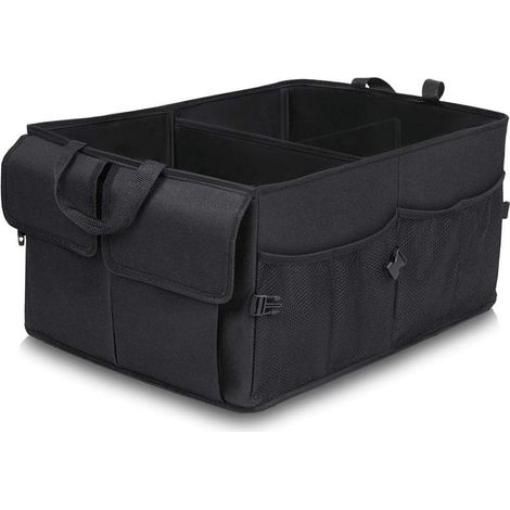 Organisateur de Coffre de Voiture, Organisateur de Coffre de Voiture Pliable Sac de Voiture Rangement avec Réglable bac de Rangement Portable et Support pour Voiture, imperméable- (1/5)
