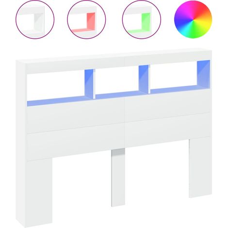 Maison Exclusive - Cabecero de cama con LED blanco 140x17x102 cm