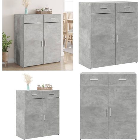 Sideboard Betongrau 80x42,5x93 cm Holzwerkstoff - Schreibtisch - Sideboard - Wohnraumgestaltung - Holz Sideboard - Grau Sideboard - Home & Living (1/5)