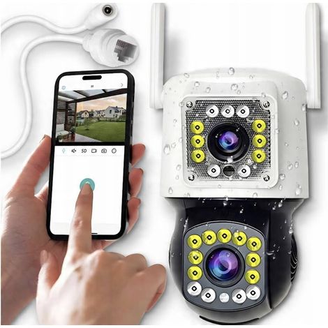 Duale IP-Smart-WLAN-Außenkamera, drehbar, 4K 8MPX, Alarmerkennung (1/5)