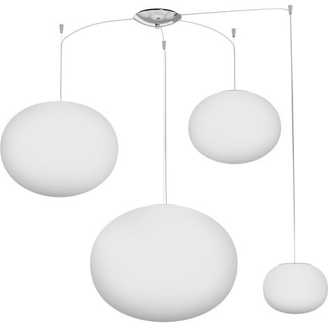 Sospensione Contemp Decentratori Soft Metallo Cromo Vetro Mix Opaco 4 E27 (1/2)