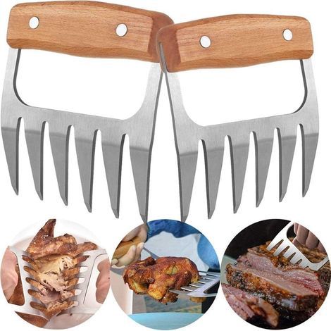 Ensemble de 2 hachoirs à viande pour barbecue, accessoires pour grillades fumées - AquaForge (1/4)