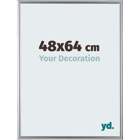 yd. - Cadre photo 48x64 - Argent - Plastique - Bordeaux