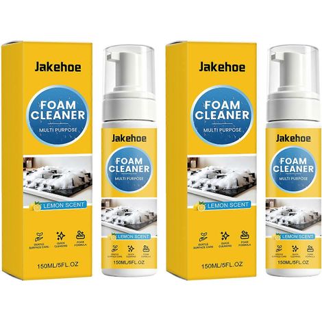 Spray nettoyant moussant multi-usages - Détachant puissant pour intérieur de voiture et sièges en cuir, solution de nettoyage sans rinçage à séchage rapide (2 unités) (1/5)