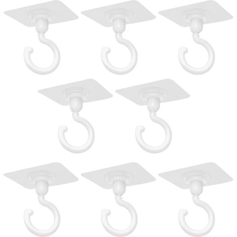 ganchos adhesivos, rotación de 360 grados, transparentes, ultrarresistentes, para paredes y techos, no requieren perforación. (1/5)