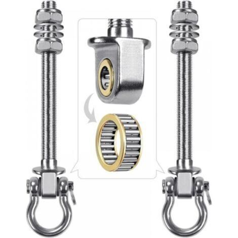 Set mit 2 Schaukelhaken mit Kugellager aus 304 Edelstahl für Holz- und Metallbalken, ideal zum Aufhängen von Hängematten, Yoga-Schaukeln, Veranda-Schaukeln