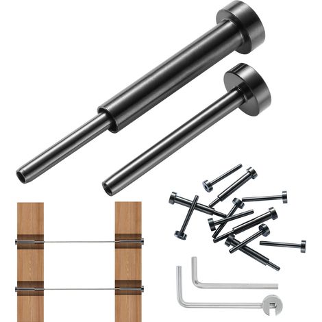 VEVOR Kit da 40 pacchi per ringhiere per cavi invisibili, ricevitore invisibile da 1/8" in acciaio inossidabile T316, tenditore per ringhiere da 1/8" per montanti in legno/metallo, nero (1/5)