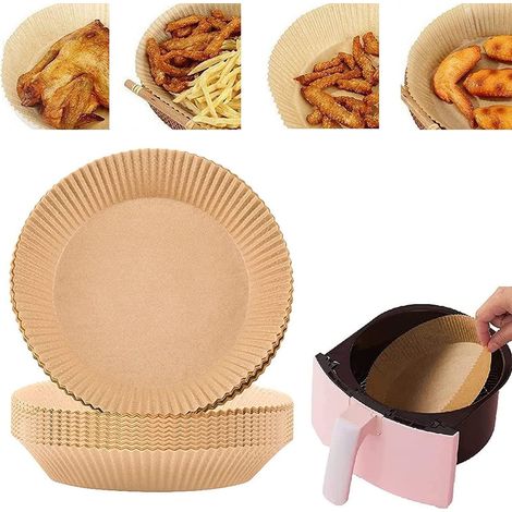 Lot de 100 feuilles de papier sulfurisé jetables blanches pour friteuses à air, pour une cuisson et une pâtisserie plus faciles et un nettoyage simplifié.-AquaForge (1/5)