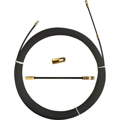 Sonda tiracavi in nylon, Ø4mm, 5 metri, con terminali fissi, nera - Velamp SYB4-005 (1/2)