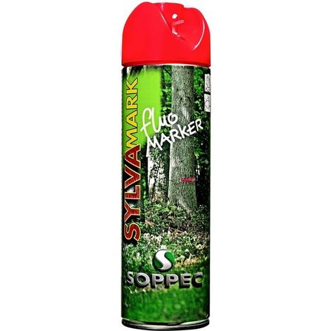 Bombe peinture forestière rouge 500 ml – Marquage bois pour identification et inventaire – Durée de marquage 6 à 12 mois (1/2)