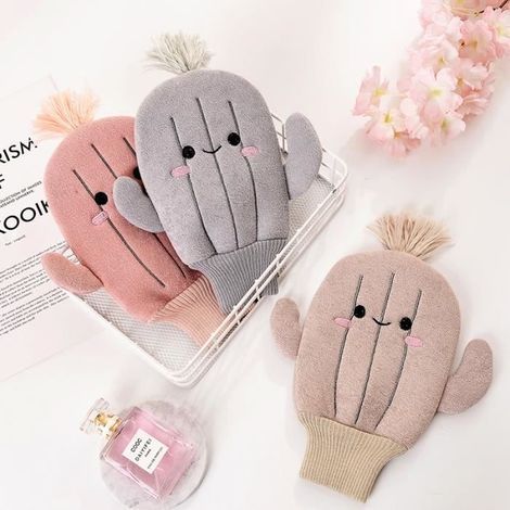 Gants de bain créatifs pour bébé, 3 pièce, dessin animé Cactus, serviette de bain, gants de frottement, éponge de nettoyage du corps (1/4)