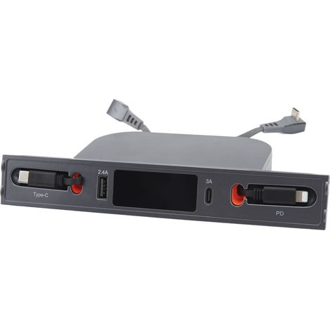 Station d'accueil USB 4 ports avec câble rétractable, charge rapide, compatible Tesla Model 3 & Y 2021-2023, hub multiprise de remplacement (1/5)