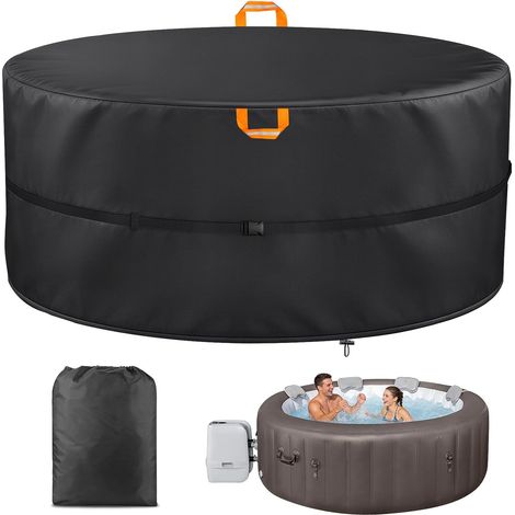 Housse Ronde pour Jacuzzi Couverture intégrale (200 × 72 cm - 4 Personnes) 420D, Couverture pour spa, résistante à la poussière et aux UV, avec sac de rangement (1/5)