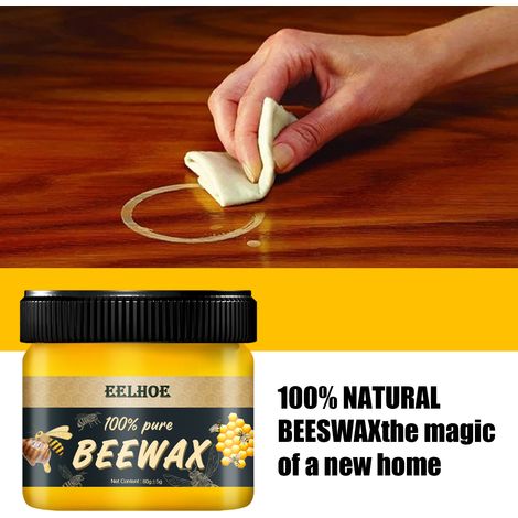 Natürliches Bienenwachs zur Möbelpflege, zum Polieren, Imprägnieren, zur Rissvermeidung, zum Aufhellen und zur Pflege von Holzböden – 80 g ± 5 g -- BIEMMEDUE (1/5)
