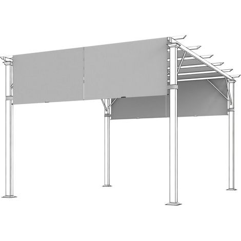 Toiture de remplacement pour pergola avec protection UV, protection solaire pour toit de terrasse de pavillon de 3 x 3 m, gris clair