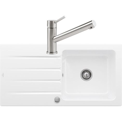 VILLEROY ET BOCH Fregadero autodrenante Architectura 60 + grifo de cocina Como Solid Steel (1/5)
