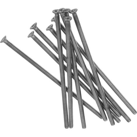 Vis Longues Inox Tête Fraisée Plate M4 X 110 MM Lot de 10 Pcs Vis de Montage pour Prises Électriques Plaques Murales et Panneaux Résistantes à la Corrosion pour Usage (1/5)