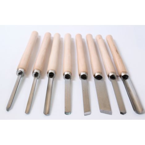 CH181 - SGORBIE SCALPELLI PER TORNIO LEGNO 360 MM - SET KIT 8 PZ