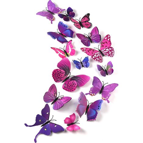36 papillons décoratifs 3D, stickers muraux papillons, tatouages muraux papillons 3D, décoration de balcon (1/5)