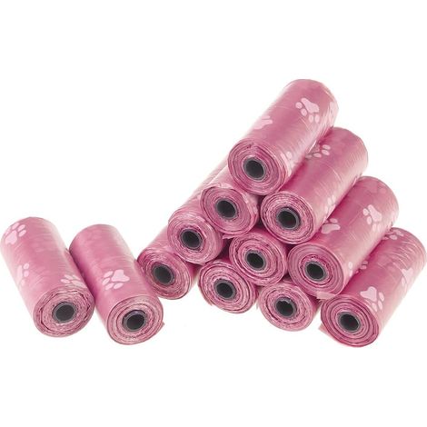 Sacs À Déchets Pour Animaux De Compagnie Sacs Pour Chien Poop Sacs À Papiers Biodégradables Sans Parfum Rose 12 Rouleaux (1/5)