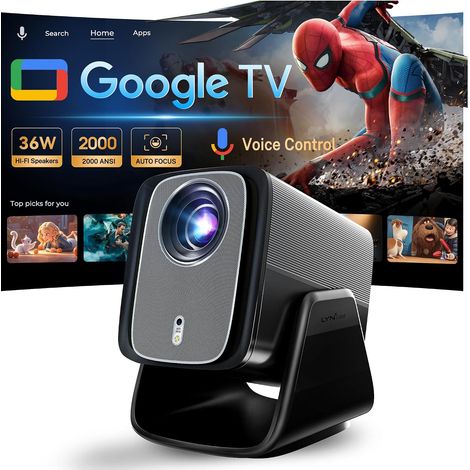 Vidéoprojecteur, 2000 ANSI, Full HD 1080p Natif Projecteur Portable Avec Commande Vocale, Mise Au Point Automatique Par IA, Audio 36 W, Wi-Fi Et Bluetooth (1/5)