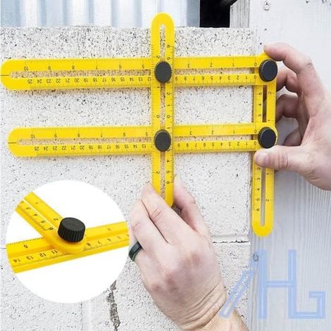 Gabarit de règle multi-angles pour la mesure des carreaux et des sols en ABS (1/4)