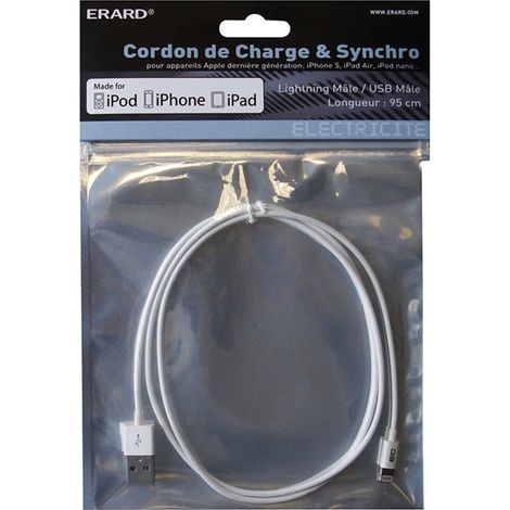 Erard - usb-iphone 5 lightningkabel 1,00 m - 728335 - 3700117283354 (1/2)