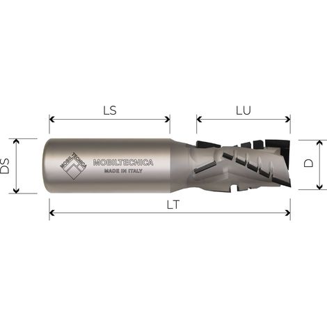 FRESA ELICOID IN DIA Z3+3 CORPO IN ACCIAIO PCD H4,5MM PREVAL POS - MOBILTECNICA  .18D20  LU 45  DS20  LT105  Z(3+3)(24DP+1DP)  AX20°  SX  H4,5