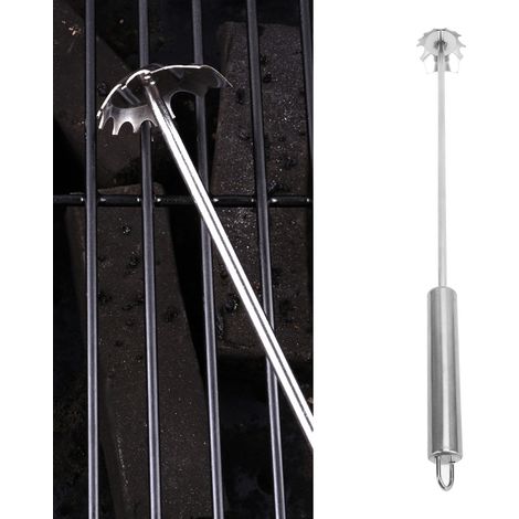 Grattoir Grill BBQ en Acier Inoxydable Grattoir de Nettoyage Long Handle Multifonction pour Camping Picnic Barbecue Maison (1/5)