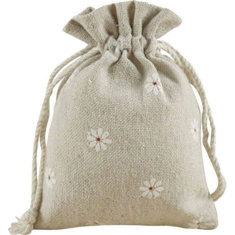 Lot de 20Pcs Pochettes Sachets en Lin Chanvre Sachets en Jute avec Cordon (1/5)