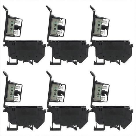Borne fusible pour rail DIN UK5-UK5RD avec LED (lot de 6, noir) (1/5)