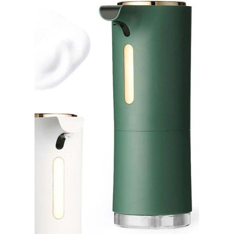 Distributeur Savon Automatique, Distributeur de Savon Mousse avec Capteur Infrarouge, Diffuseur d'Huiles Essentielles, laver les mains sans contact pour Salle de Bain, Cuisine(Vert)-Fei Yu (1/4)
