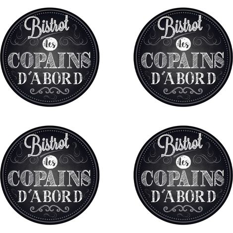 Boite de 4 sous verres Bistrot les copains d'abord (1/2)