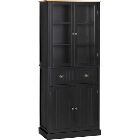 Armoire Ziegelbach Cuisine Contemporaine Élégance Rangements Noir Laiton Vieilli 182 cm