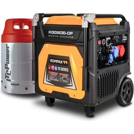 KGG90EI-DF Generador Gasolina Inverter Dual Fuel Full Power 8,9KW de KOMPAK (1/5)