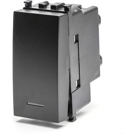 Invertitore 16AX nero compatibile anche con Vimar Plana