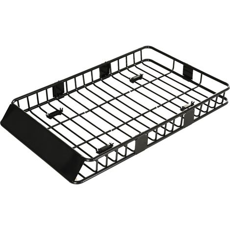 Cesta De Techo Para Coche Longitud Ajustable, Baca Universal, Cesta Para Equipaje De Metal, Negro, 162X99X16Cm