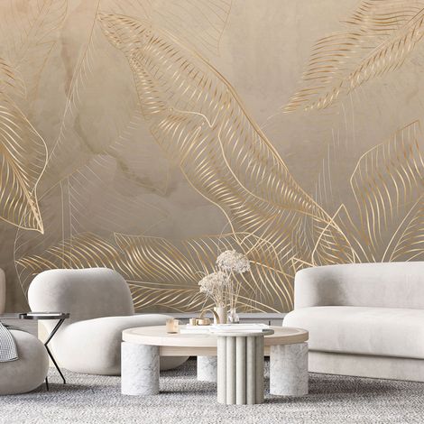 Papier peint panoramique - Feuilles tropicales - 130 cm x 59 cm (1/4)
