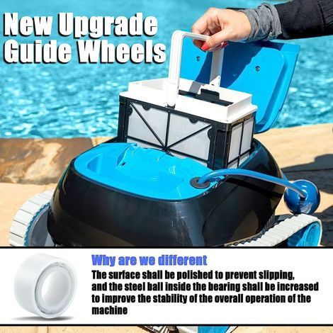 Roue de guidage pour nettoyeur de piscine Dolphin Maytronics - Kit de 4 roues avec 2 poulies ABS (1/5)