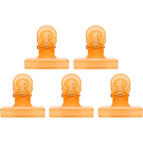 5 pinces courbes C pour extension d'ongles, accessoires de manucure multifonctionnels en plastique orange (1/5)