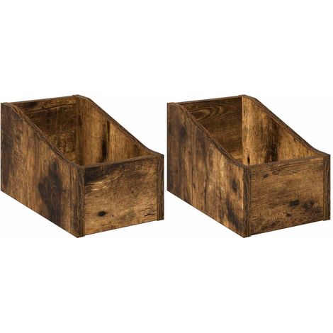 Scatola per dischi LP 2 pz Rovere Fumo 18 x 32 x 18 cm vidaXL