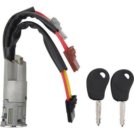 Serrure de barillet de direction d'allumage avec 2 clés – Remplacement pour Citroen AX, Berlingo, Evasion, Jumpy, Saxo, Xantia, Xsara (1/5)