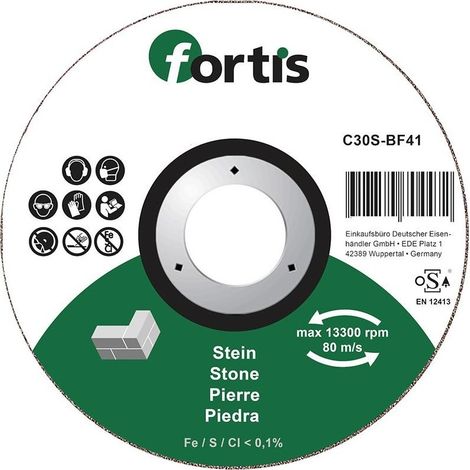 Disco de corte piedra 115 x 25mm curva FORTIS