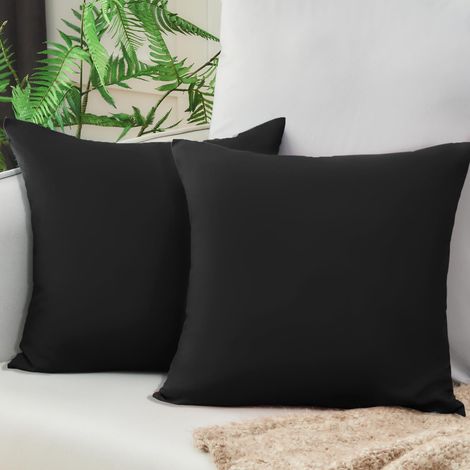 Lot de 2 housses de coussin 50 x 50 cm, en microfibre, douces, pour canapé, résistantes et hypoallergéniques (1/5)