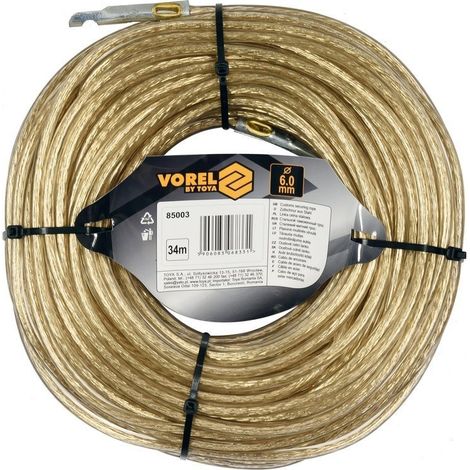 Cavo d'acciaio doganale 6mm 34m 85003 VOREL (1/3)