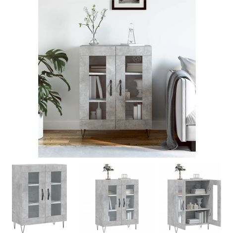 The Living Store Sideboard Betongrau 69,5x34x90 cm Holzwerkstoff - Sideboards (1/5)
